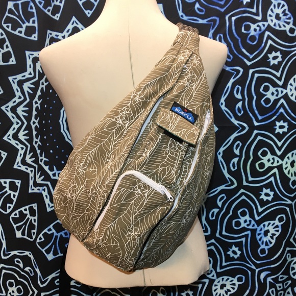 Kavu Bags Kavu Rope Bag Palmetto Print Olive Khaki Tan Tropical